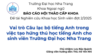 HỘI THẢO NGHIÊN CỨU KHOA HỌC SINH VIÊN KHOA NGOẠI NGỮ 2026