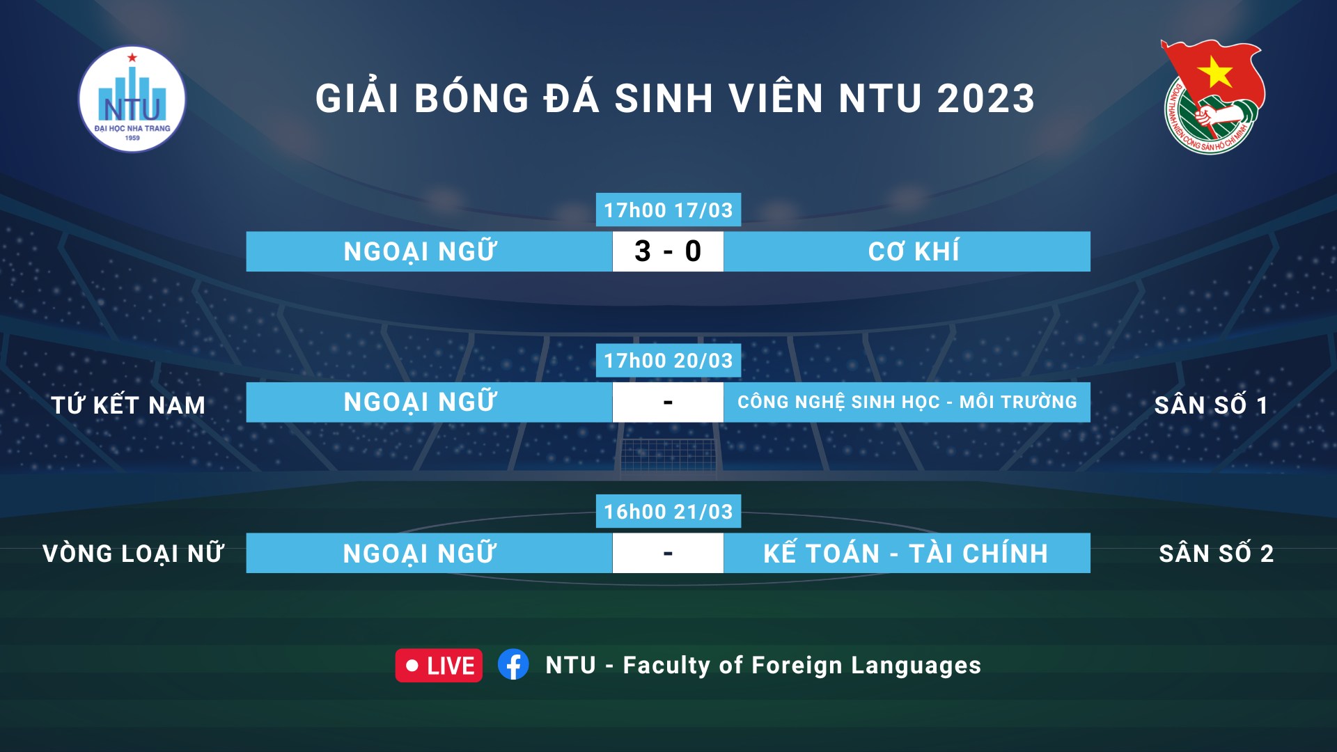 GIẢI BÓNG ĐÁ SINH VIÊN NTU 2023