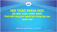 Bộ môn Thực hành tiếng tổ chức Hội thảo khoa học năm học 2022 - 2023